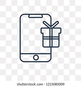 Gift vector outline icon isolated on transparent background, high quality linear Gift transparency concept can be used web and mobile