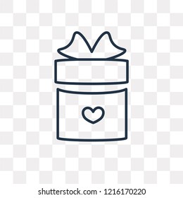 Gift vector outline icon isolated on transparent background, high quality linear Gift transparency concept can be used web and mobile