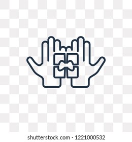 Gift vector outline icon isolated on transparent background, high quality linear Gift transparency concept can be used web and mobile