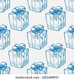Gift vector seamless pattern for print or web design