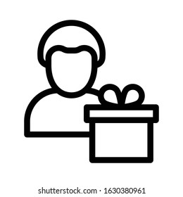 gift vector thin line icon 
