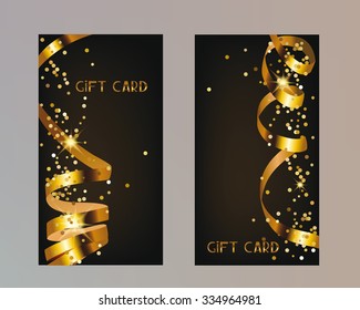 Gift vertical cards with gold ticker tape