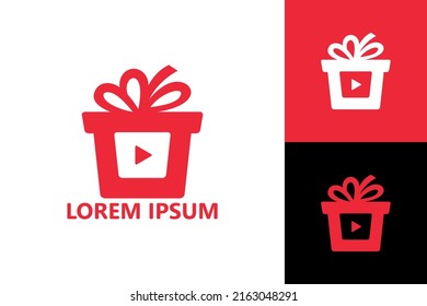 Geschenkvideo-Logo-Vorlage Design, Vektorgrafik