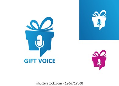 Gift Voice Logo Template Design Vector, Emblem, Design Concept, Creative Symbol, Icon