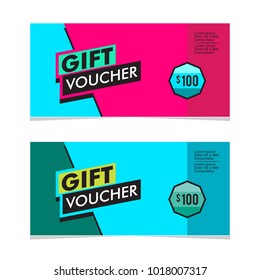 gift voucher 100 coupon vector template
