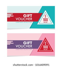 gift voucher 100 value award colorful vector