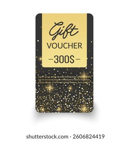 Gift Voucher with 300 Value Gift Voucher with glitter texture