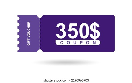 Gift Voucher 350 Coupon 350 Sale Stock Vector (Royalty Free) 2190966903 ...