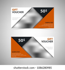Gift voucher with abstract design triangles template