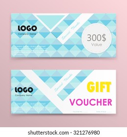 Gift voucher background or certificate coupon template with clean premium modern pattern design.Vector illustration