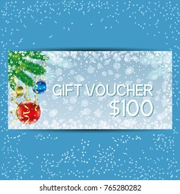 Gift voucher with balls.