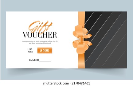 Gift Voucher Banner Header Design Golden Stock Vector (Royalty Free ...