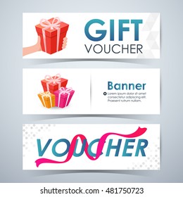 Gift Voucher Banners, Template Layout Website . Vector illustration