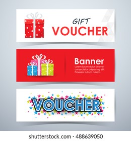 Gift voucher banners. Template layout design. Vector illustration