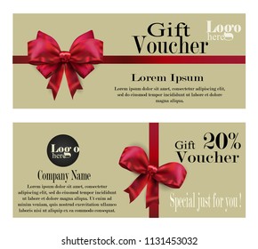 Gift voucher with beauty red bow