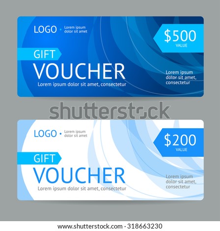 Gift Voucher Blank with Modern Pattern. Vector illustration