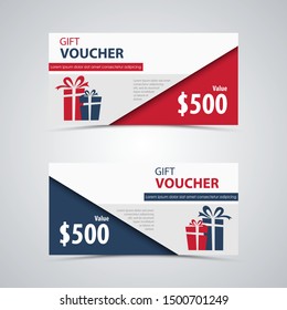 Gift voucher in blue red design