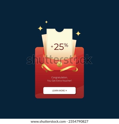 Gift voucher bonus extra discount pop up banner design template for marketing or promotion program vector design
