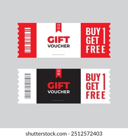 Gift Voucher with Buy 1 Get 1 coupon BOGO, Gift Coupon voucher discount