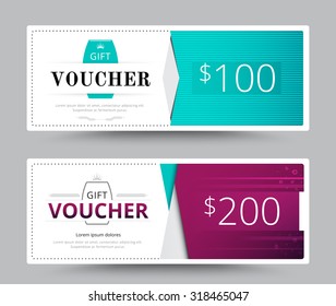 Gift voucher card. business voucher template. vector illustration.