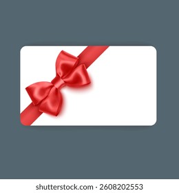 Gift voucher and Gift Card with Red Bow and Ribbon