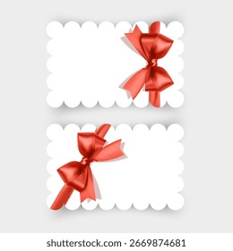Voucher de regalo o Tarjeta de regalo con lazo rojo y cinta