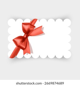 Voucher de regalo o Tarjeta de regalo con lazo rojo y cinta