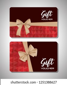 gift voucher card with ribbon beige