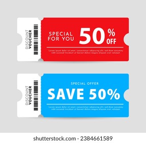 Geschenkgutschein-Vorlage Design. Rabattcoupon für Verkaufswerbung. Vektorgrafik