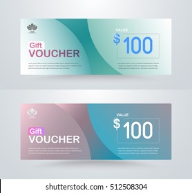 Gift voucher card template design. for special time, Best of customer, Thank giving, and other sale. vector illustration.