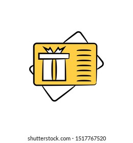 vales de regalo, tema vectorial amarillo de la tarjeta de regalo