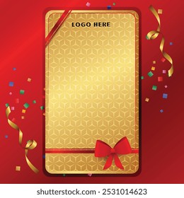 Gift Voucher, Celebrations, Festival, Company Gift Voucher vector Red Background.
