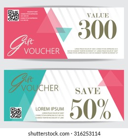 gift voucher certificate coupon template, cute and modern style design for girl and woman. can be use for business shopping card, customer sale and promotion, layout, banner, web design. vector