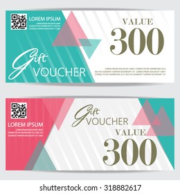gift voucher certificate coupon template, cute and modern style design for girl and woman. can be use for business shopping card, customer sale and promotion, layout, banner, web design. vector