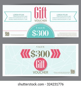 gift voucher certificate coupon template, cute and modern style. can be use for business shopping card, customer sale and promotion, layout, banner, web design. vector illustration