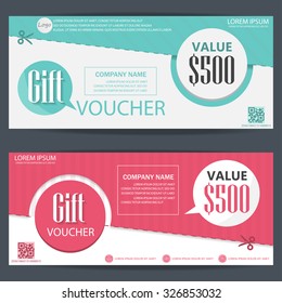 gift voucher certificate coupon template, cute and modern style. can be use for business shopping card, customer sale and promotion, layout, banner, web design. vector illustration