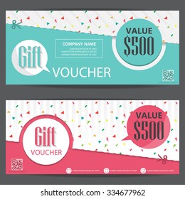 gift voucher certificate coupon template, cute and modern style. can be use for business shopping card, customer sale and promotion, layout, banner, web design. vector illustration