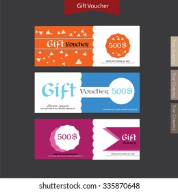 Gift Voucher. Gift certificate. Coupon template. gift voucher vector.vector illustration  