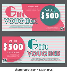  gift voucher certificate coupon template, can be use for business shopping card, customer sale and promotion, layout, banner, web design. vector illustration