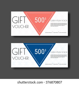 Gift voucher certificate coupon template with colorful and modern style. can be use for business shopping card, customer sale and promotion, layout, banner, web design. Vector Illustration.