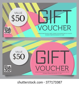 gift voucher certificate coupon template, cute and modern style design for girl and woman. can be use for business shopping card, customer sale and promotion, layout, banner, web design. vector