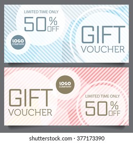 gift voucher certificate coupon template, cute and modern style design for girl and woman. can be use for business shopping card, customer sale and promotion, layout, banner, web design. vector