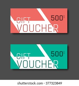 Gift voucher certificate coupon template with colorful and modern style. can be use for business shopping card, customer sale and promotion, layout, banner, web design. Vector Illustration.