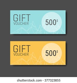 Gift voucher certificate coupon template with colorful and modern style. can be use for business shopping card, customer sale and promotion, layout, banner, web design. Vector Illustration.