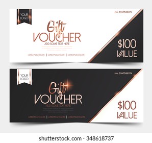 Gift voucher certificate  design template. Vector illustration