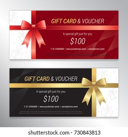 Gift voucher, certificate or discount card template for promo compliment