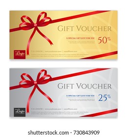 Gift voucher, certificate or discount card template for promo compliment