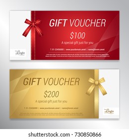 Gift voucher, certificate or discount card template for promo compliment