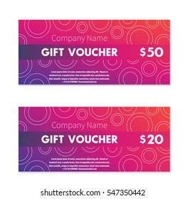Gift voucher, certificate templates, vector illustration