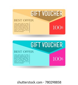 gift voucher colored discount 100 template